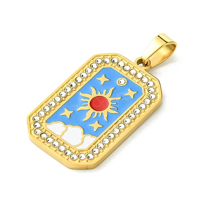 Ion Plating(IP) 304 Stainless Steel Pendants STAS-C101-08G-05-1