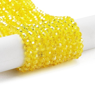 Electroplate Transparent Glass Beads Strands EGLA-A035-T4mm-A03-1