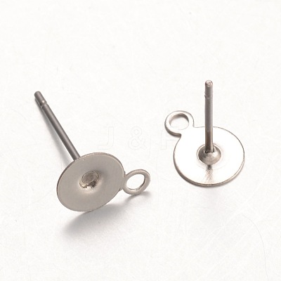 Non-Tarnish 316 Surgical Stainless Steel Stud Earring Settings STAS-K098-07-6mm-P-1