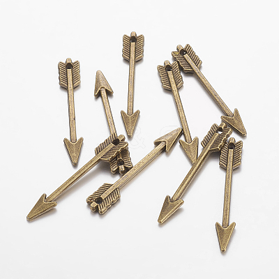 Tibetan Style Zinc Alloy Arrow Pendants TIBEP-M002-102-NR-1