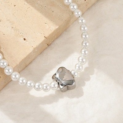 Plastic Imitation Pearl Beads Bracelets for Women BJEW-M056-12P-1