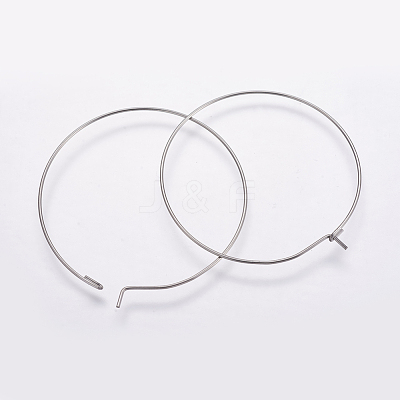 316 Surgical Stainless Steel Hoop Earrings Findings X-STAS-K146-039-40mm-1