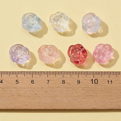 64Pcs 8 Colors Transparent Electroplate & Baking Paint Glass Beads GLAA-FS0001-37-1