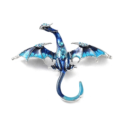 Dragon Alloy Rhinestone Brooches JEWB-K018-14AS-03-1