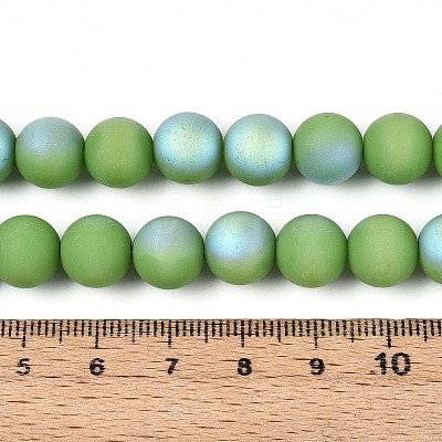 Frosted Opaque Glass Beads Strands GLAA-T032-P10mm-MBB06-1