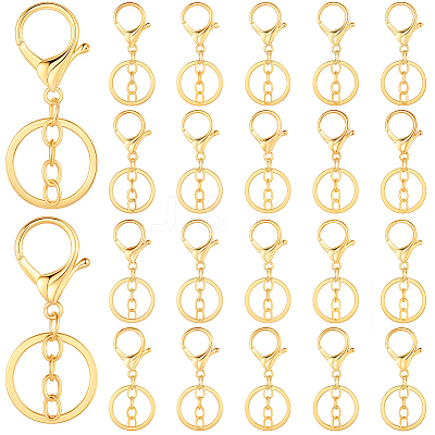 24Pcs Alloy Keychain Clasps KEYC-SC0001-82G-1