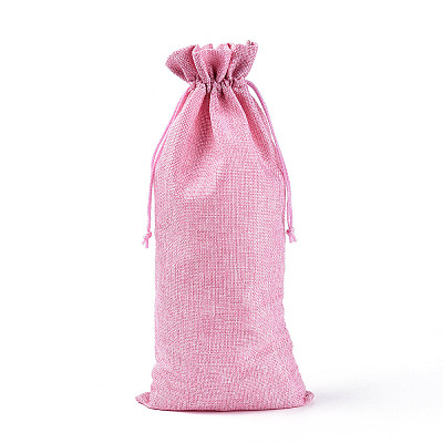 Rectangle Polyester Imitation Burlap Packing Pouches ABAG-N009-01A-05-1
