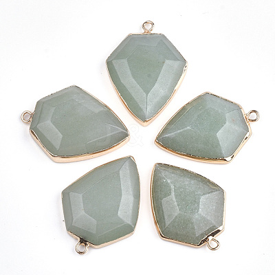 Electroplate Natural Green Aventurine Pendants G-S344-20C-1
