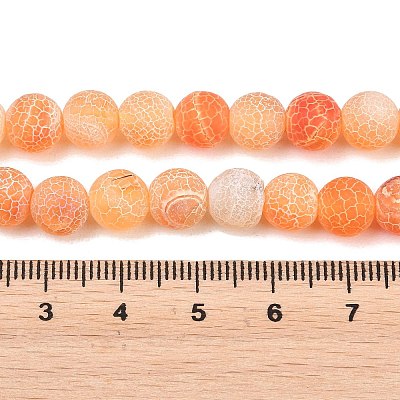 Frosted Natural Agate Beads Strands G-F367-8mm-03-1