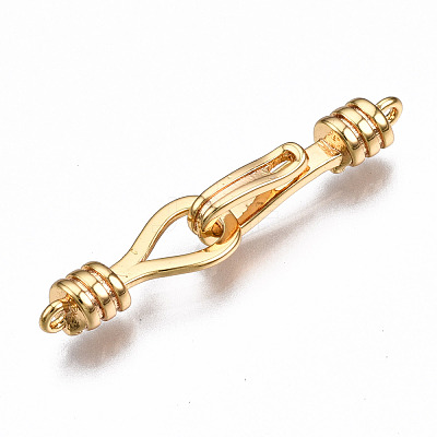 Brass Hook and S-Hook Clasps KK-T063-70G-NF-1
