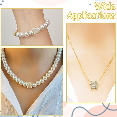 5Pcs 5 Styles Brass Micro Pave Cubic Zirconia European Beads KK-CJ0005-77-1