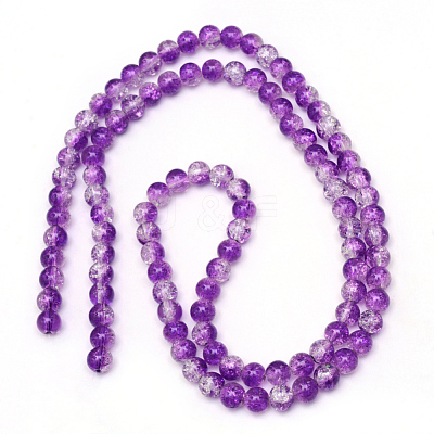 Baking Paint Crackle Glass Beads Strands X-CCG-S001-10mm-14-1