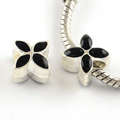 Alloy Enamel European Beads MPDL-R006-08-1