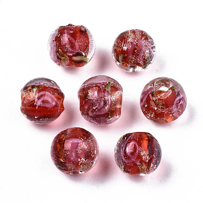 Handmade Gold Sand Lampwork Beads LAMP-S194-001F-1