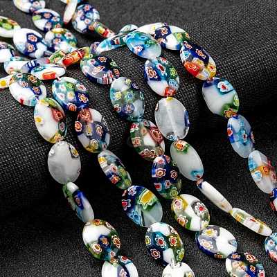 Handmade Millefiori Glass Beads Strands X-LK137-1