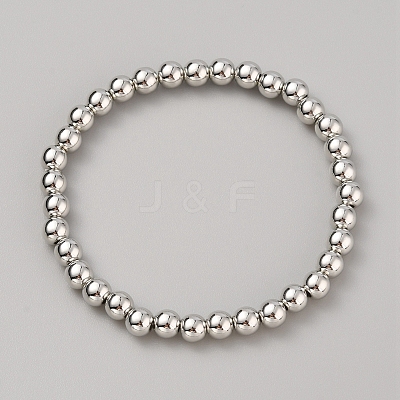 CCB Plastic Round Beaded Strech Bracelet BJEW-WH0023-03C-P-1