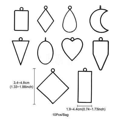 10Pcs Alloy Open Back Bezel Pendants PALLOY-YWC0002-02EB-1