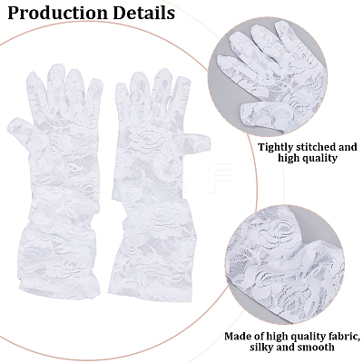 Polyester Long Lace Gloves AJEW-WH20011-94B-1