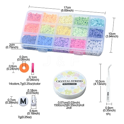 DIY Heishi Word Bracelet Making Kit DIY-YW0006-44-1