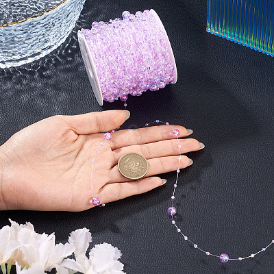 Acrylic Round Beaded Link Chains DIY-MB0007-001C-1