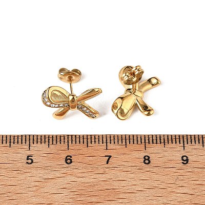 304 Stainless Steel Micro Pave Clear Cubic Zirconia Stud Earrings EJEW-I318-01G-03-1