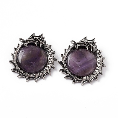 Natural Amethyst Pendants G-G983-01AS-01-1