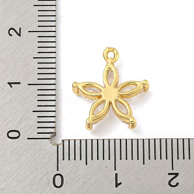 Rack Plating Brass Clear Cubic Zirconia Pendants KK-P277-21G-1