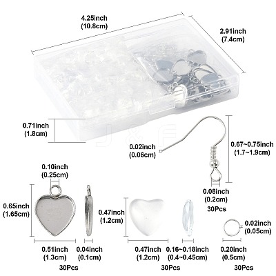 DIY Heart Dangle Earring Making Kits DIY-FS0009-18-1