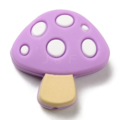 Mushroom Food Grade Eco-Friendly Silicone Focal Beads SIL-Z005-01A-1