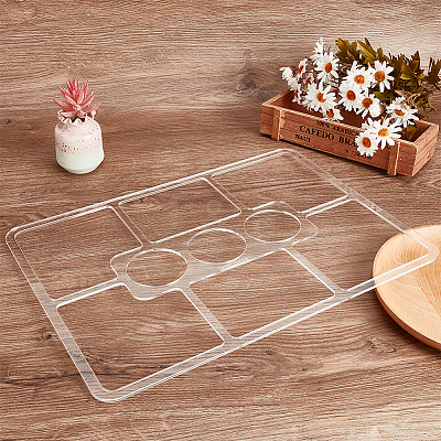 Rectangle 9 Pocket Acrylic Tray Router Templates for Woodworking FIND-WH0420-59-1