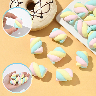 18Pcs Resin Artificial Marshmallow Model DIY-SC0030-89-1
