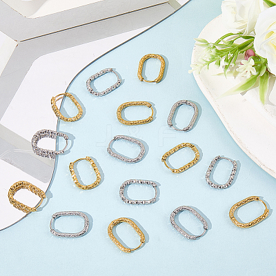 16Pcs 4 Styles 304 Stainless Steel Hoop Earring EJEW-SC0001-77-1