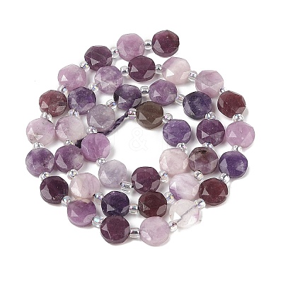 Natural Lilac Jade/Lepidolite Beads Strands G-N342-76B-1