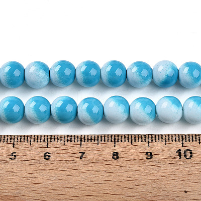 Baking Paint Glass Beads Strands DGLA-N012-8mm-05-1