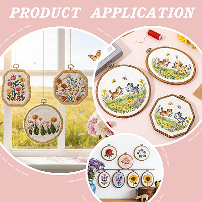 9Pcs 9 Styles Plastic Embroidery Hoops DIY-WR0005-39-1