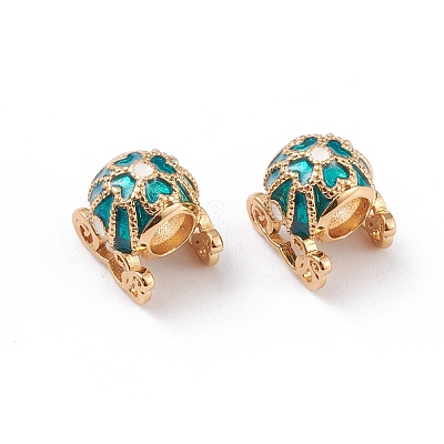 Real 18K Gold Plated Brass European Beads OPDL-L018-C04-1