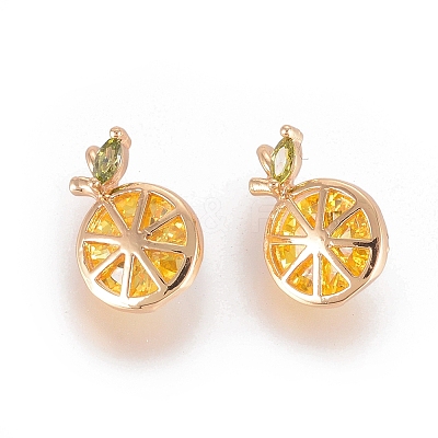 Brass Cubic Zirconia Charms X-KK-S348-323-1