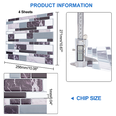 PVC Self-Adhesive Mark Crystal Pattern Paper DIY-WH0223-44-1