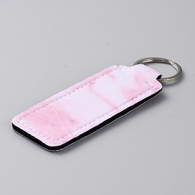 Marble Pattern Neoprene Lipstick Protective Case Portable Holder Pouch Keychain KEYC-WH0040-03A-1