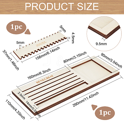 Wooden Thread Winding Boards TOOL-WH0155-50-1