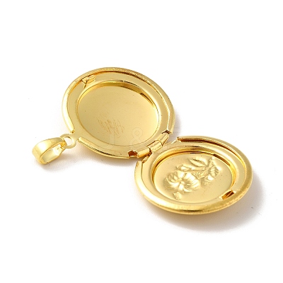 Rack Plating Brass Locket Pendants KK-I688-01G-1