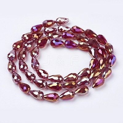 Electroplate Glass Beads Strands X-EGLA-D015-15x10mm-28-1