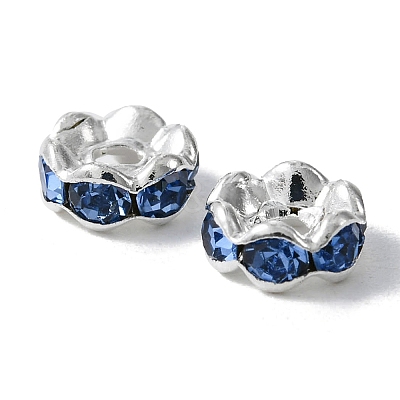 Brass Rhinestone Spacer Beads RB-YW0001-05B-03S-1