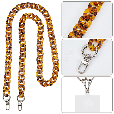 1Pc Acrylic Cuban Link Chain Bag Extender Chains AJEW-BM0001-41B-1