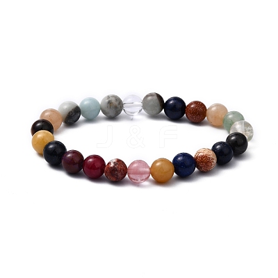 Assorted Stone Beads Bracelets BJEW-Q300-1