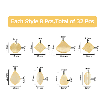 32Pcs 8 Style Brass Pendants KK-HY0001-31-1