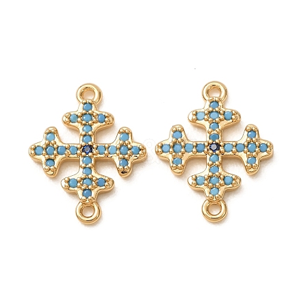 Brass Micro Pave Synthetic Turquoise Connector Charms GG-CBAE681-21G-1