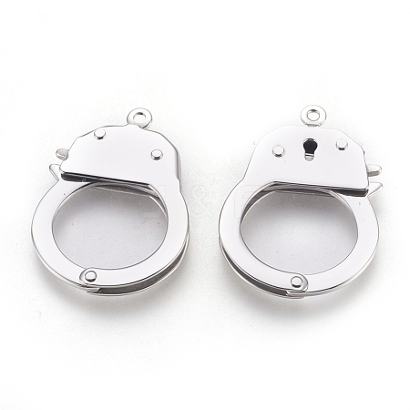 304 Stainless Steel Handcuffs Clasps STAS-F175-17P-1