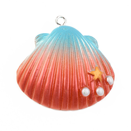 Opaque Resin Pendants X-RESI-S356-059B-06-1