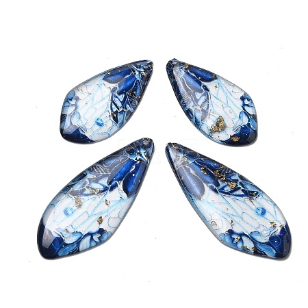 4Pcs Transparent Epoxy Resin Butterfly Wings Pendants RESI-C057-06C-1